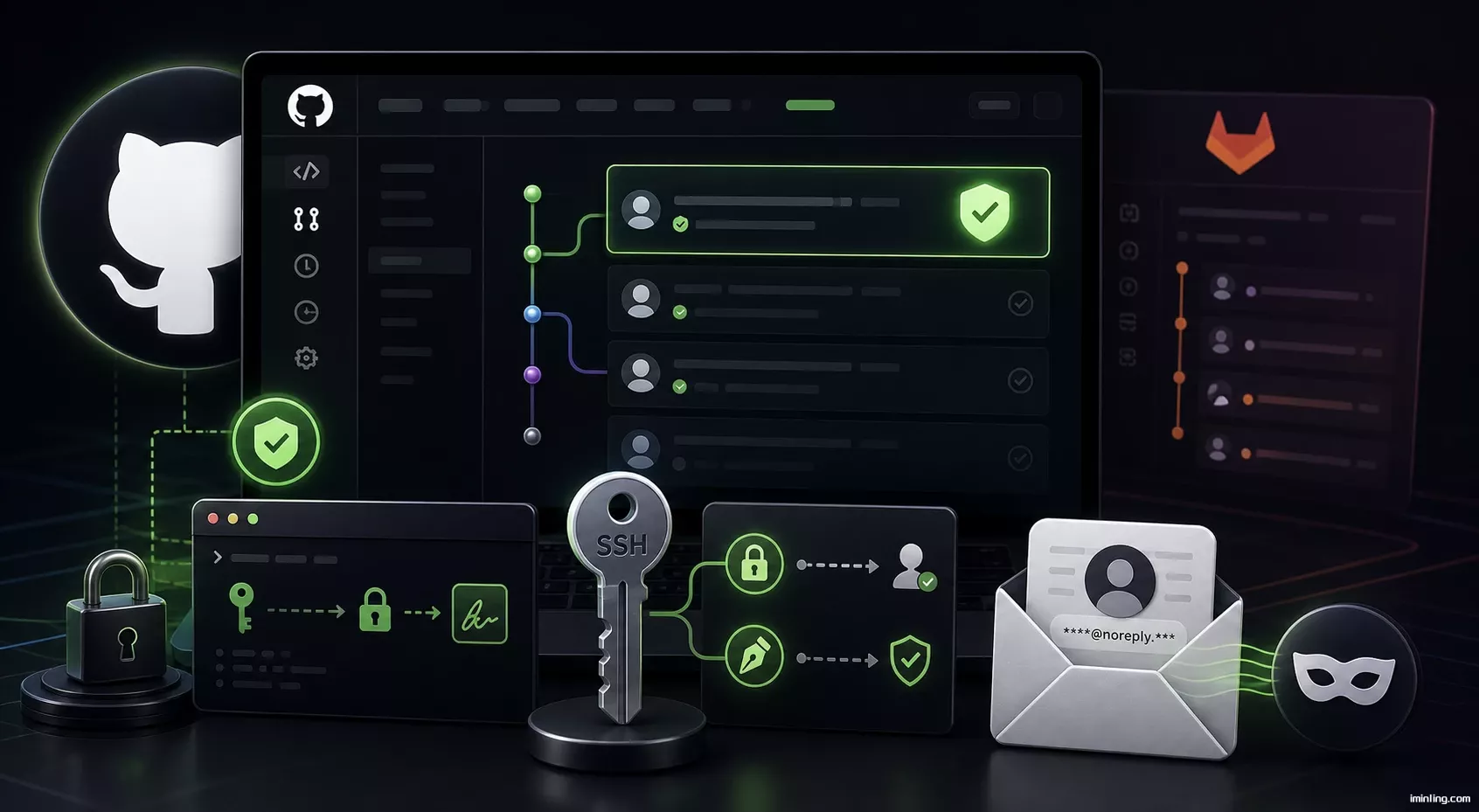 Featured image of post GitHub 的 Verified 提交、SSH Key 与 noreply 隐私邮箱，一次讲清楚