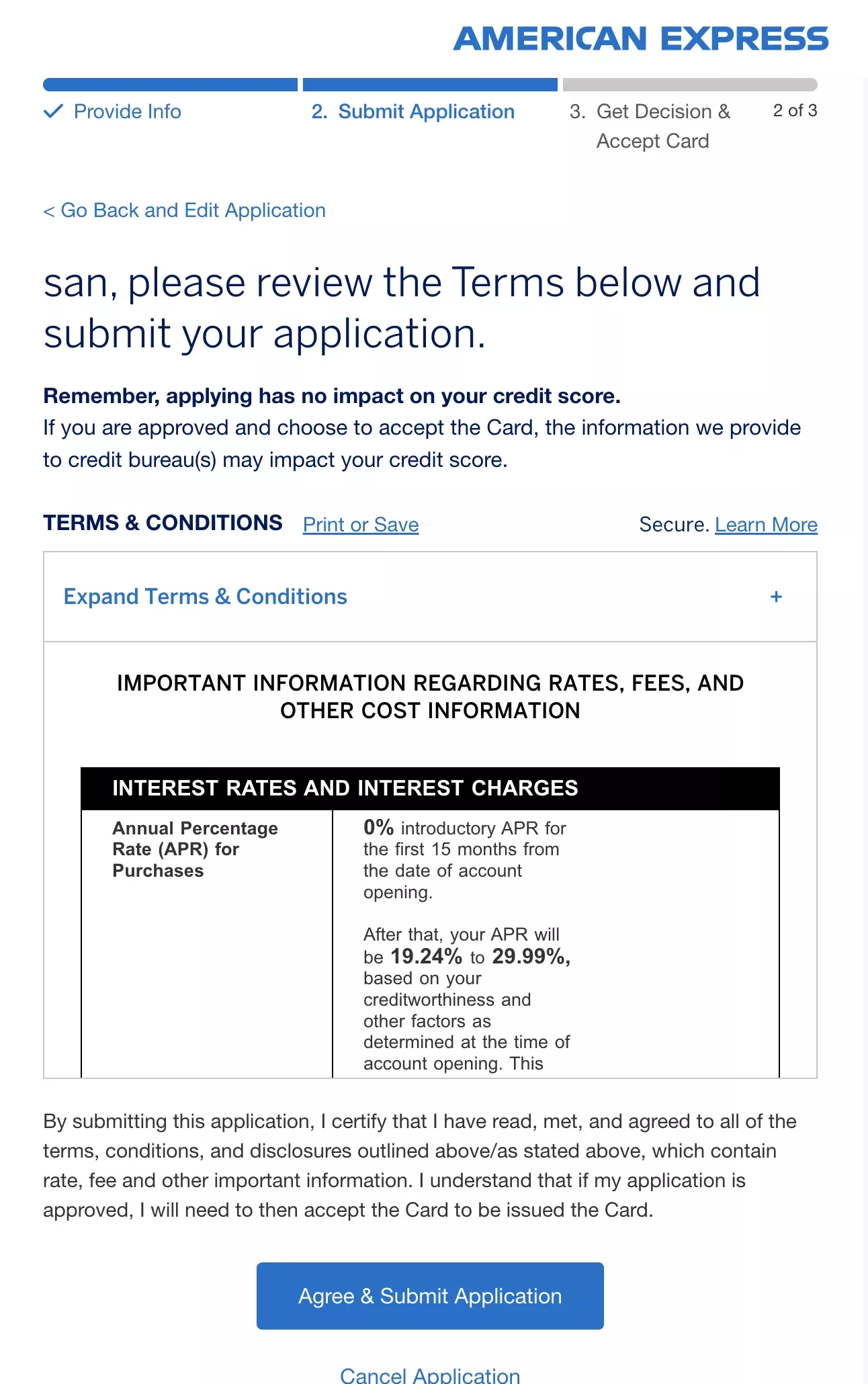 review the terms